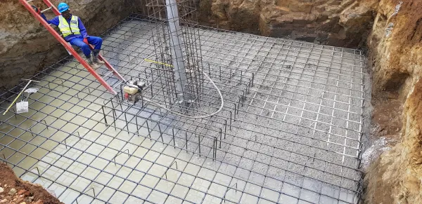 Pouring concrete for Pylon bases